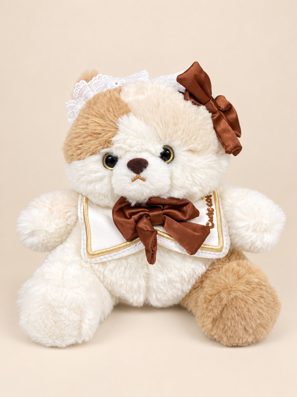 Кошечка с бантом 22см