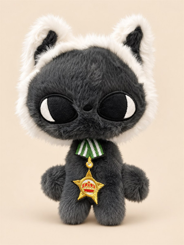 Кот сидит с мидальоном